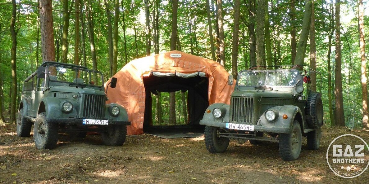gaz 69, namiot pneumatyczny, obozowisko